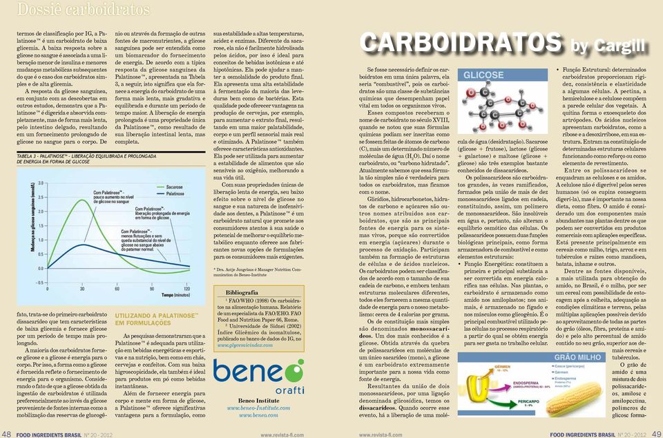 A resposta da glicose sanguínea, em conjunto com as descobertas em outros estudos, demonstra que a Palatinose é digerida e absorvida completamente, mas de forma mais lenta, pelo intestino delgado,