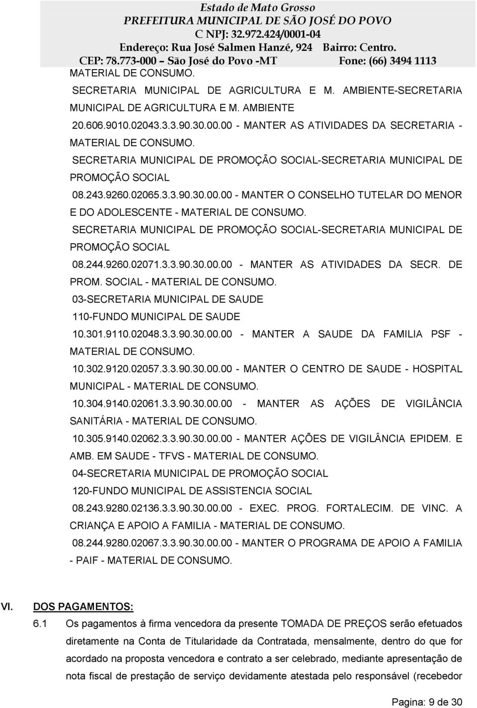 SECRETARIA MUNICIPAL DE PROMOÇÃO SOCIAL-SECRETARIA MUNICIPAL DE PROMOÇÃO SOCIAL 08.244.9260.02071.3.3.90.30.00.00 - MANTER AS ATIVIDADES DA SECR. DE PROM. SOCIAL - MATERIAL DE CONSUMO.