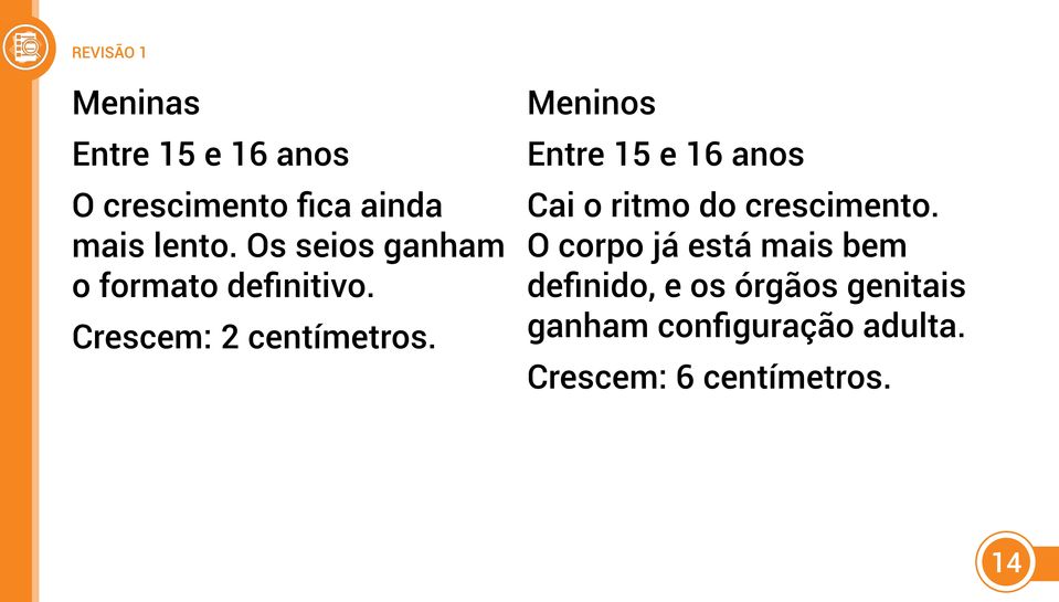 Meninos Entre 15 e 16 anos Cai o ritmo do crescimento.