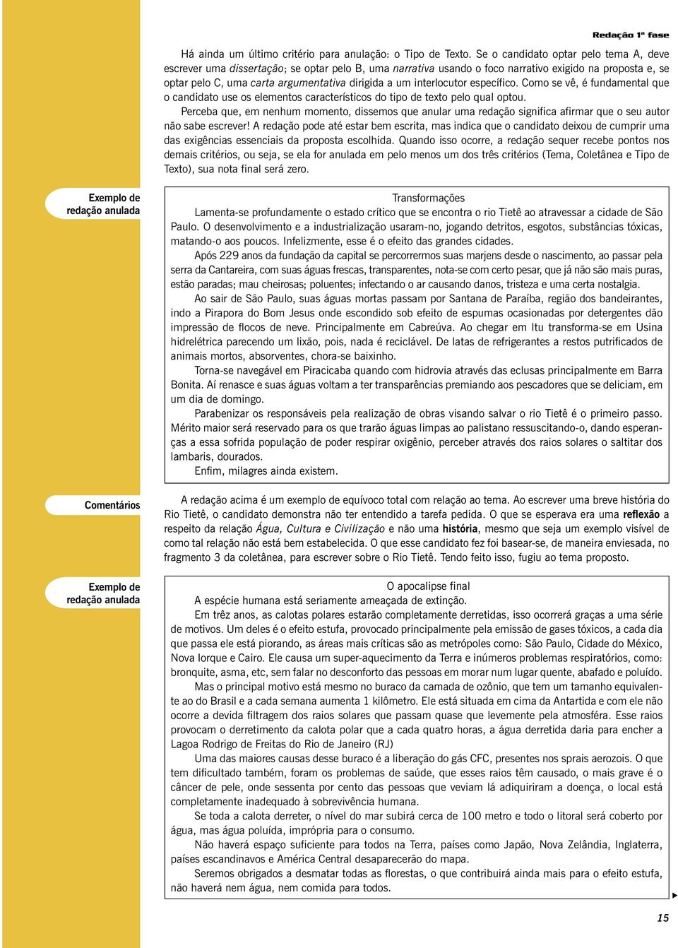 interlocutor específico. Como se vê, é fundamental que o candidato use os elementos característicos do tipo de texto pelo qual optou.