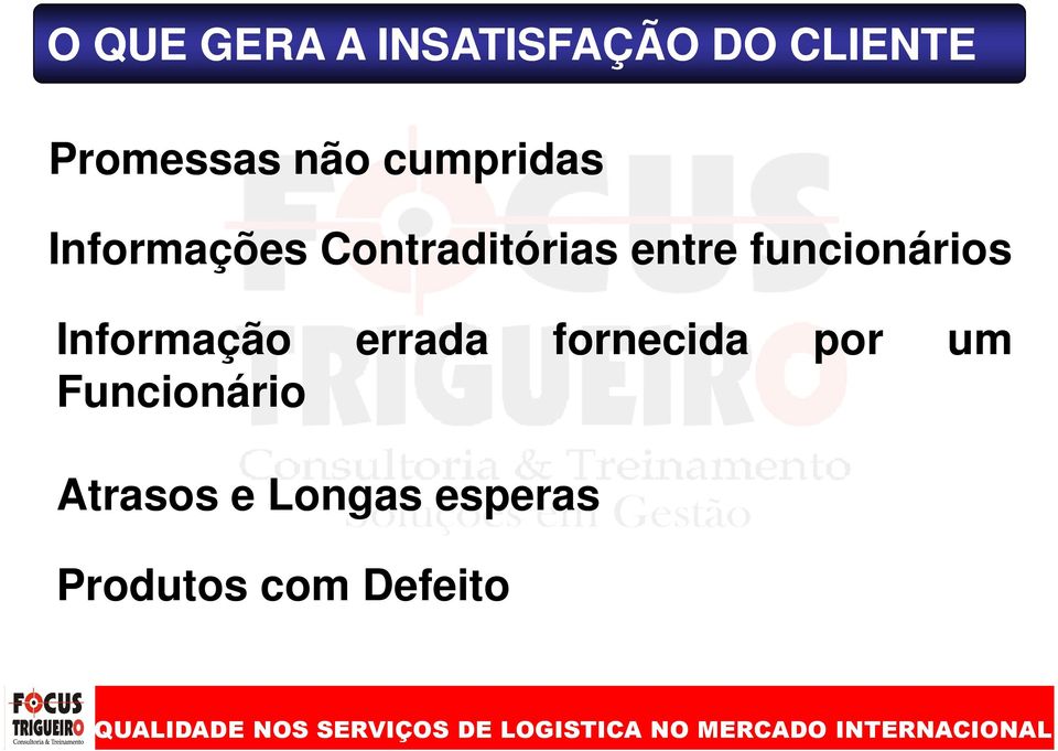 funcionários Informação errada fornecida por um