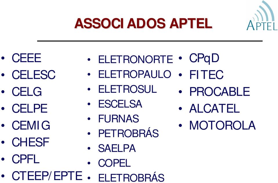 ELETROSUL ESCELSA FURNAS PETROBRÁS SAELPA