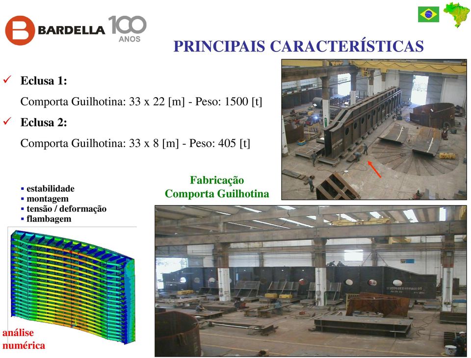 PRINCIPAIS CARACTERÍSTICAS estabilidade montagem tensão /