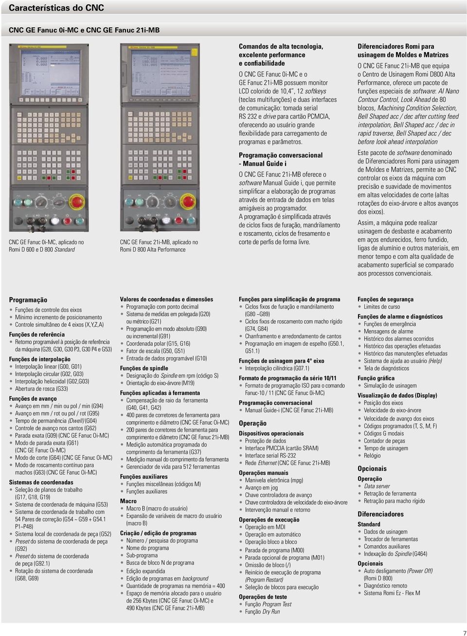 comunicação: tomada serial RS 232 e drive para cartão PCMCIA, oferecendo ao usuário grande flexibilidade para carregamento de programas e parâmetros.