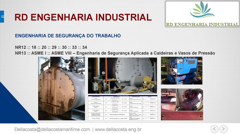 Engenharia de Segurança Aplicada a Caldeiras e Vasos de