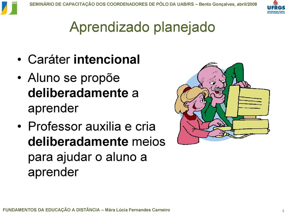 deliberadamente a aprender Professor