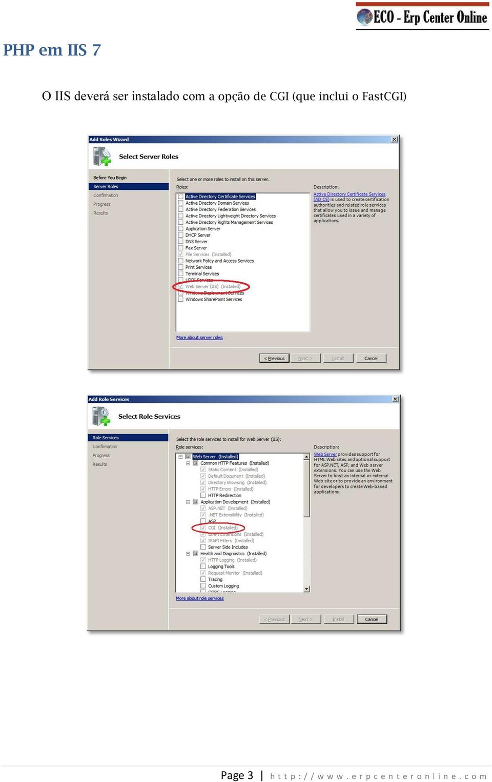 inclui o FastCGI) Page 3 h t t p : /