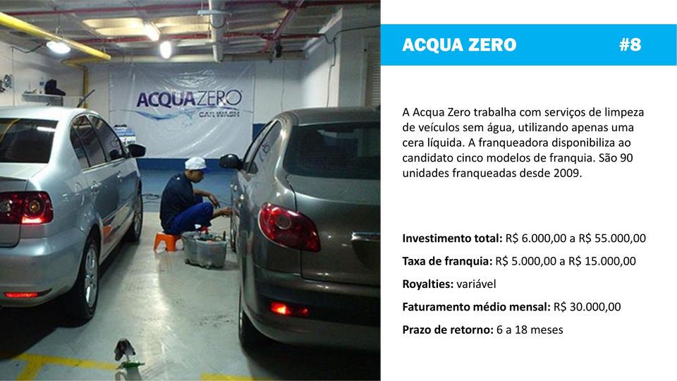 São 90 unidades franqueadas desde 2009. Investimento total: R$ 6.000,00 a R$ 55.