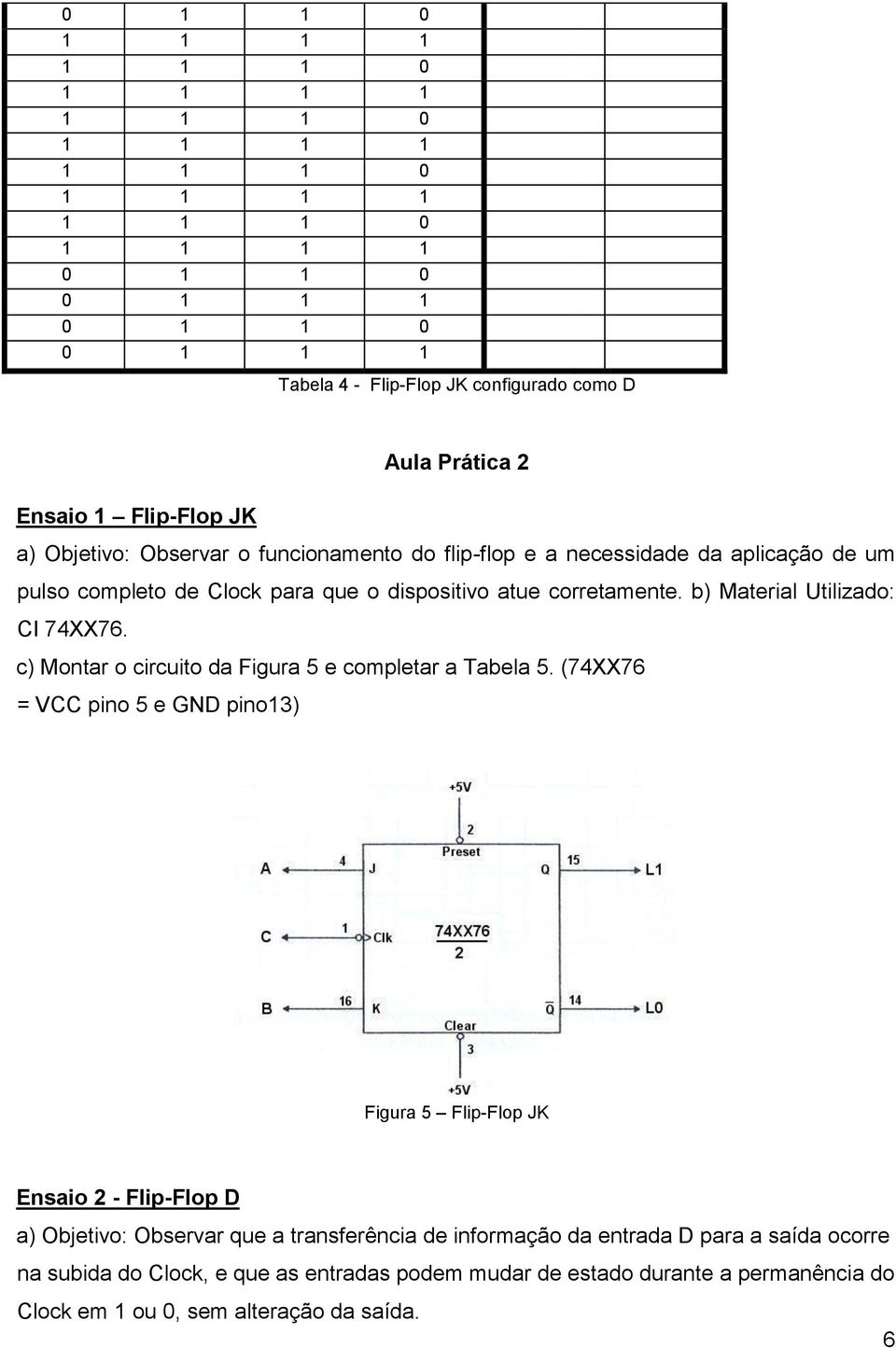 c) Montar o circuito da Figura 5 e completar a Tabela 5.