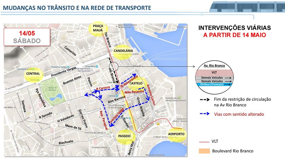 Rio Branco VLT Demais Veículos Demais Veículos Ônibus (Troncais) Fim da