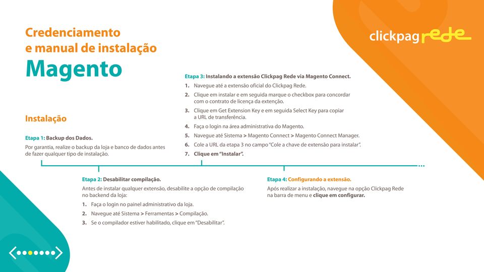 Faça o login na área administrativa do. 5. Navegue até Sistema > Connect > Connect Manager. 6. Cole a URL da etapa 3 no campo Cole a chave de extensão para instalar. 7. Clique em Instalar.