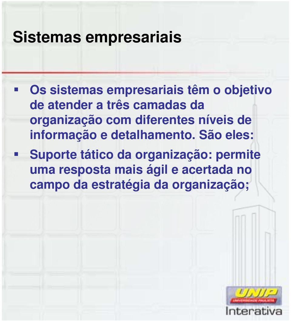 informação e detalhamento.