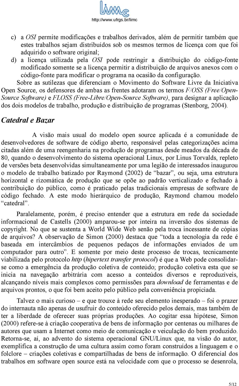 ocasião da configuração.