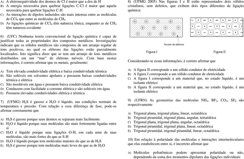 teoria convencional de ligação química é capaz de justificar todas as propriedades dos compostos metálicos.