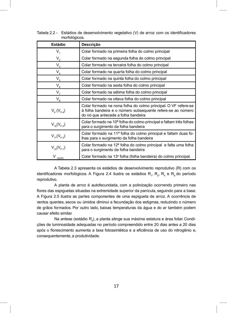 colmo principal Colar formado na terceira folha do colmo principal Colar formado na quarta folha do colmo principal Colar formado na quinta folha do colmo principal Colar formado na sexta folha do