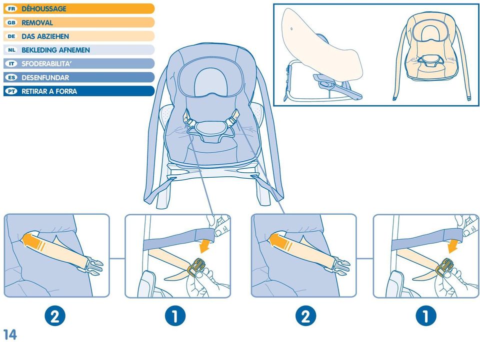 ABZIEHEN BEKLEDING AFNEMEN