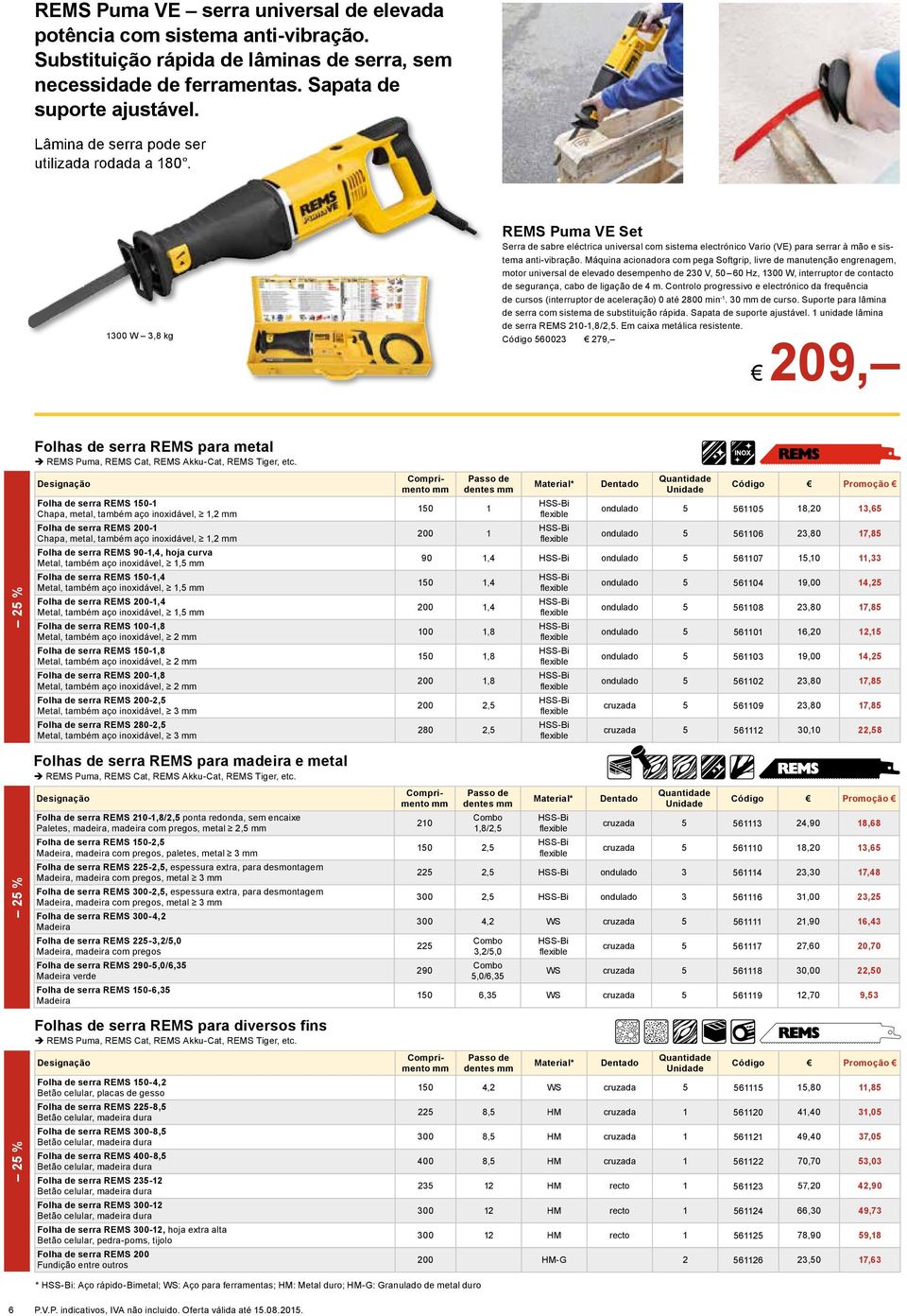 Máquina acionadora com pega Softgrip, livre de manutenção engrenagem, motor universal de elevado desempenho de 230 V, 50 60 Hz, 1300 W, interruptor de contacto de segurança, cabo de ligação de 4 m.