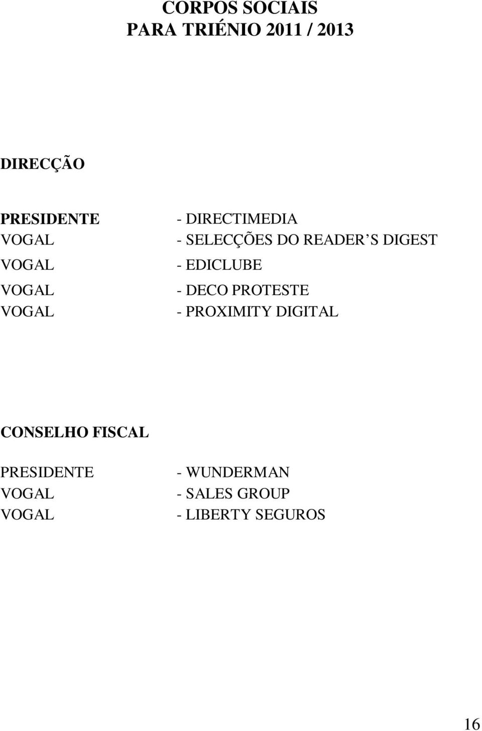 EDICLUBE - DECO PROTESTE - PROXIMITY DIGITAL CONSELHO FISCAL