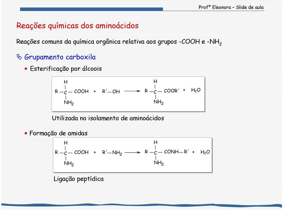 álcoois R + R' R R' + 2 N 2 N 2 Utilizada no isolamento de