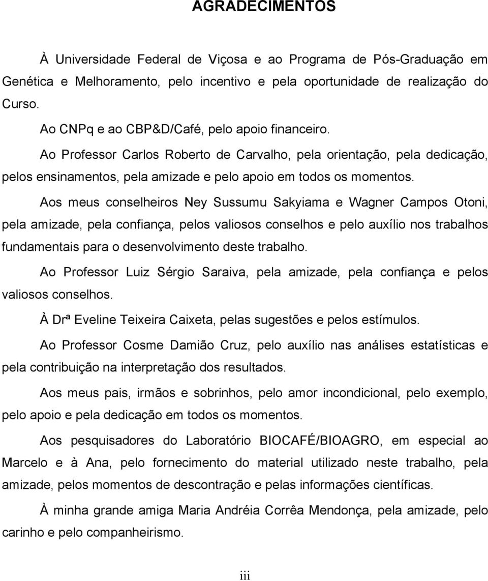 Aos meus conselheiros Ney Sussumu Sakyiama e Wagner Campos Otoni, pela amizade, pela confiança, pelos valiosos conselhos e pelo auxílio nos trabalhos fundamentais para o desenvolvimento deste