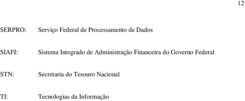 Financeira do Governo Federal STN: Secretaria