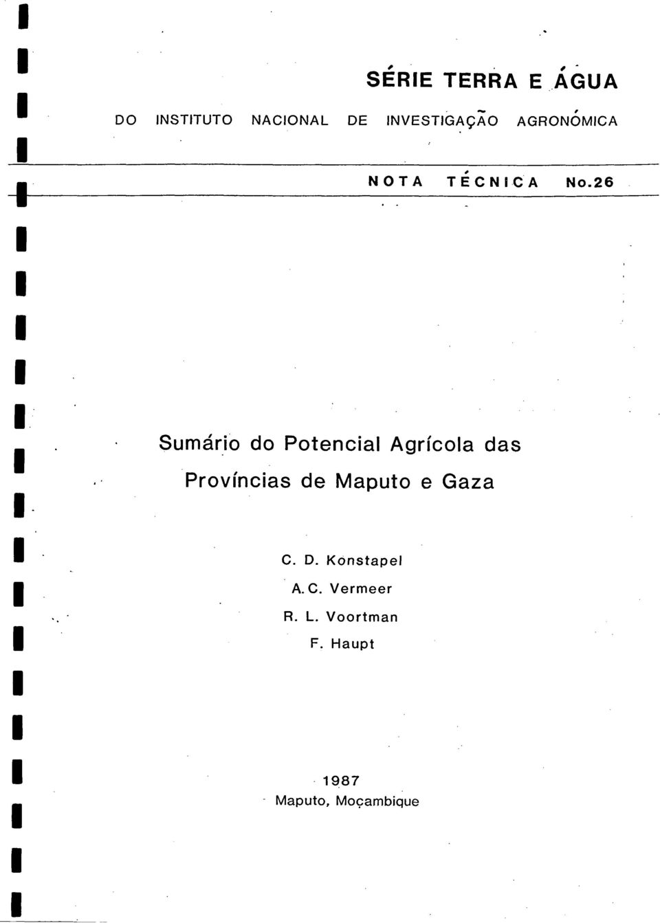 26 Sumario do Potencial Agricola das Provmcias de