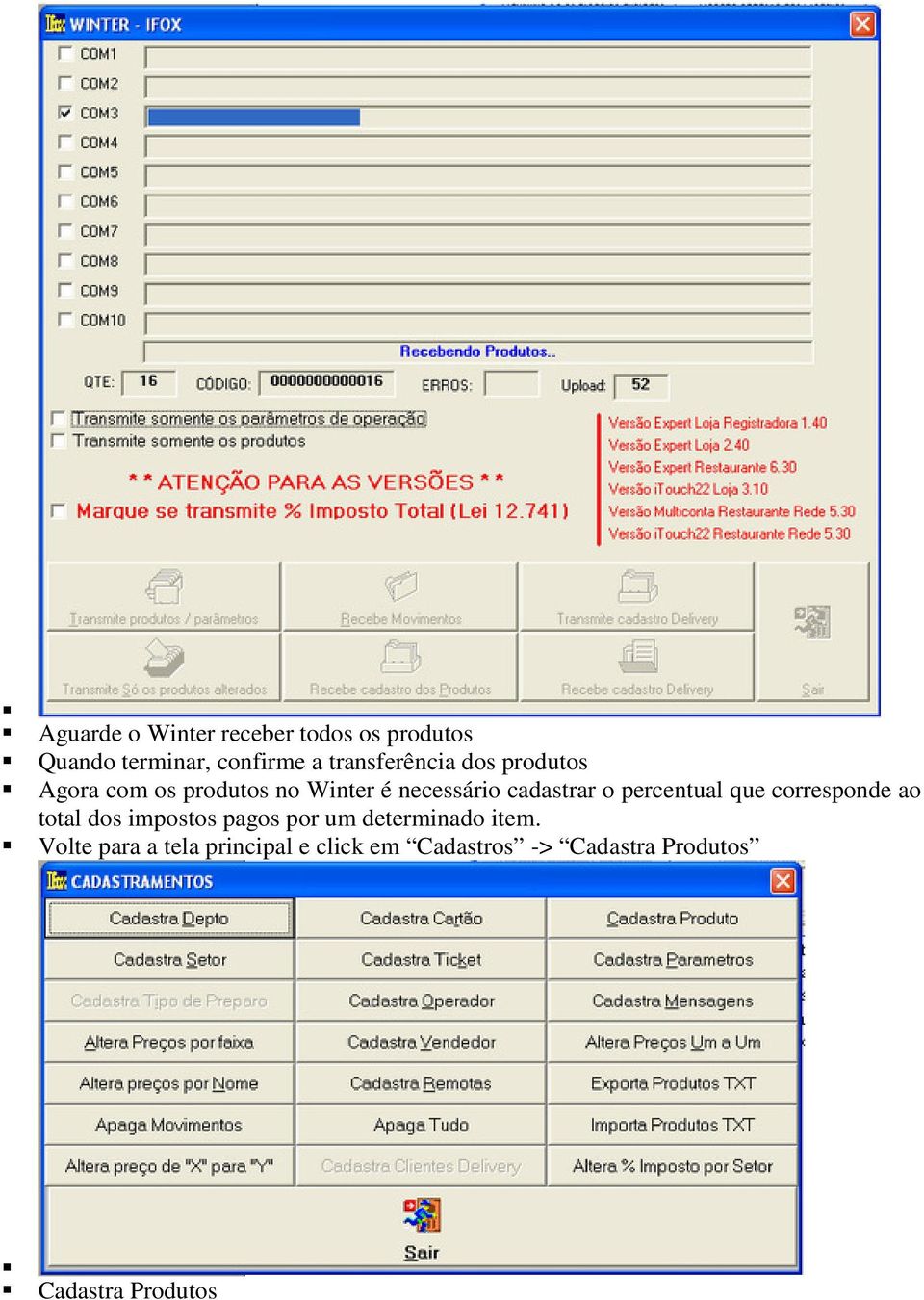 cadastrar o percentual que corresponde ao total dos impostos pagos por um