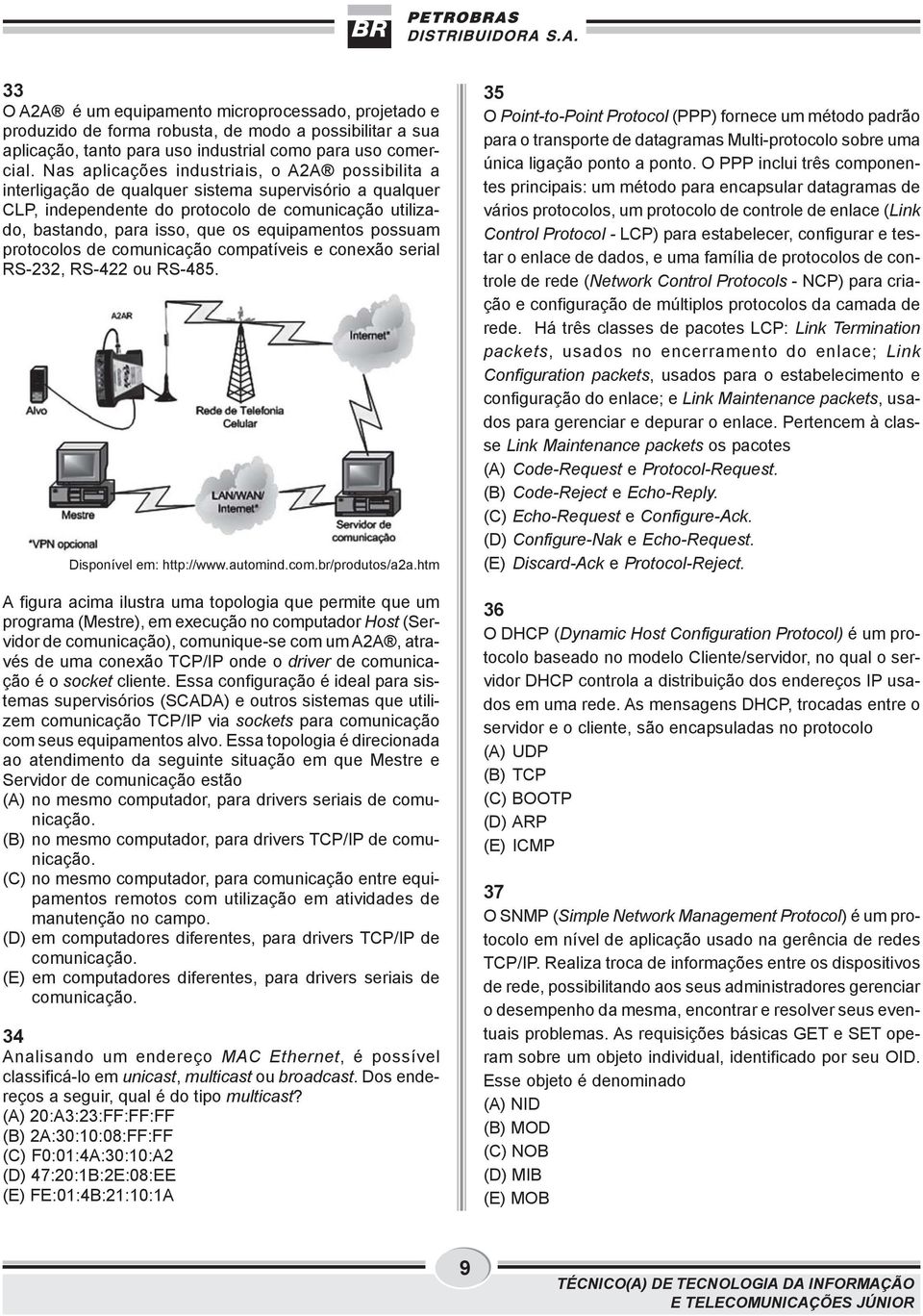 equipamentos possuam protocolos de comunicação compatíveis e conexão serial RS-232, RS-422 ou RS-485. Disponível em: http://www.automind.com.br/produtos/a2a.