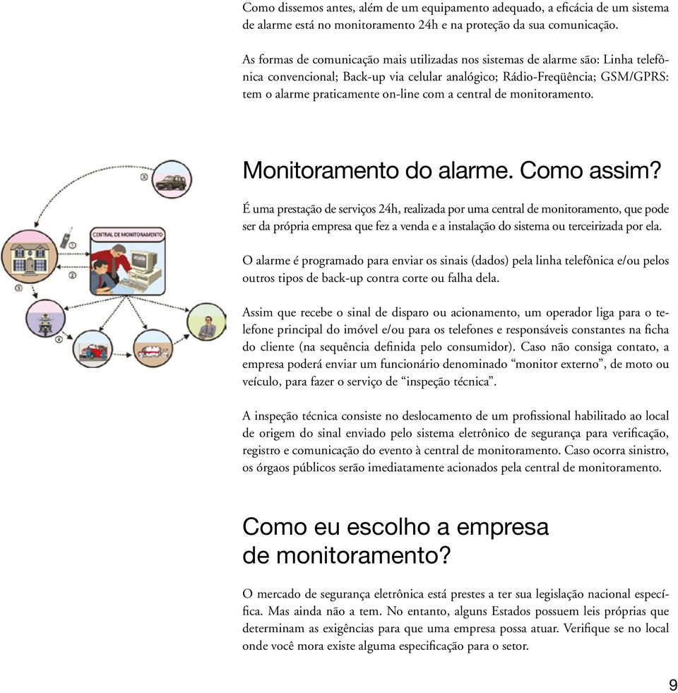 central de monitoramento. Monitoramento do alarme. Como assim?