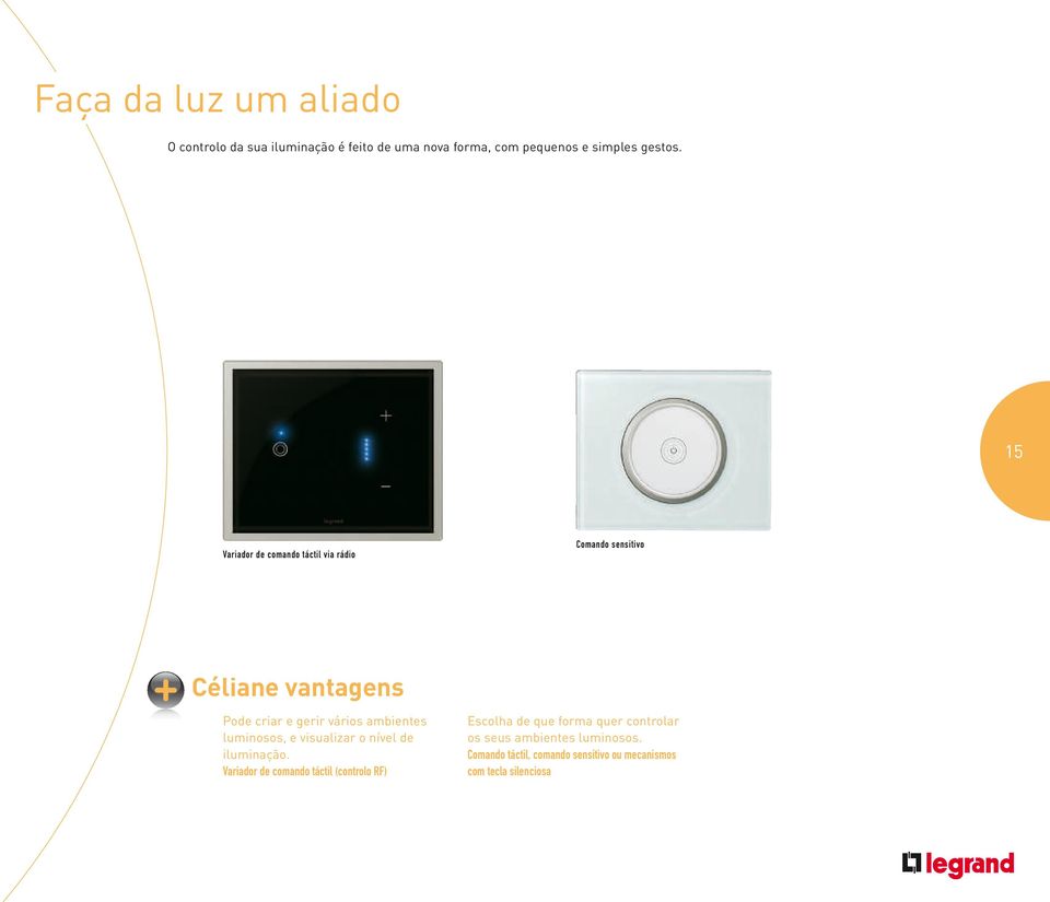 ambientes luminosos, e visualizar o nível de iluminação.