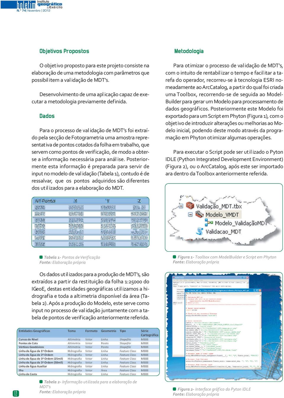 Dados Para o processo de val idação de MDT s foi extraído pela secção de Fotogrametria uma amostra representativa de pontos cotados da folha em trabalho, que servem como pontos de verificação, de