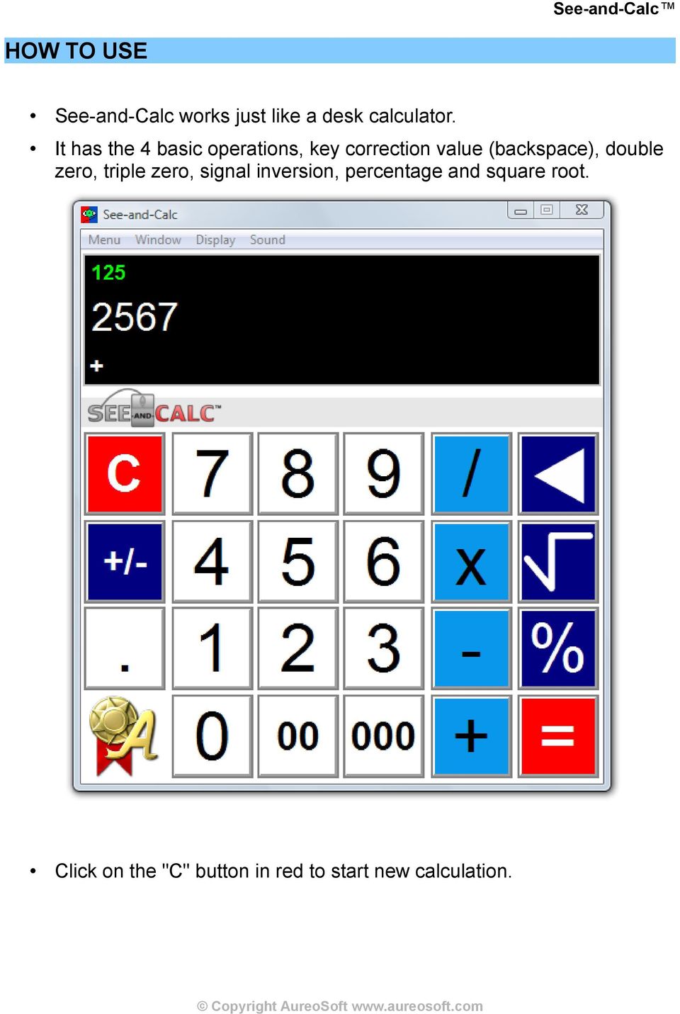 (backspace), double zero, triple zero, signal inversion,