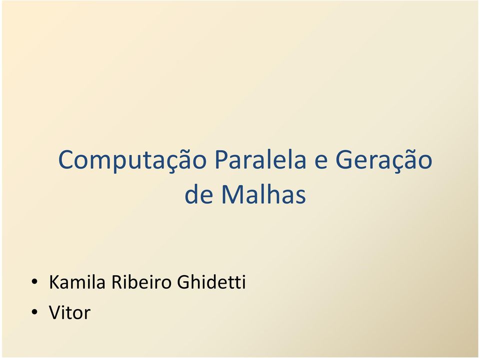 Geração de Malhas