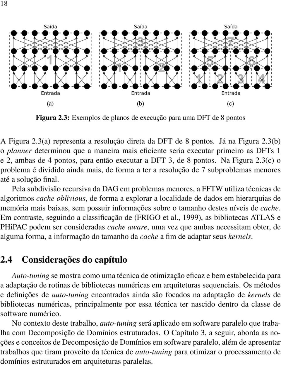 3(b) o planner determinou que a maneira mais eficiente seria executar primeiro as DFTs 1 e 2, ambas de 4 pontos, para então executar a DFT 3, de 8 pontos. Na Figura 2.