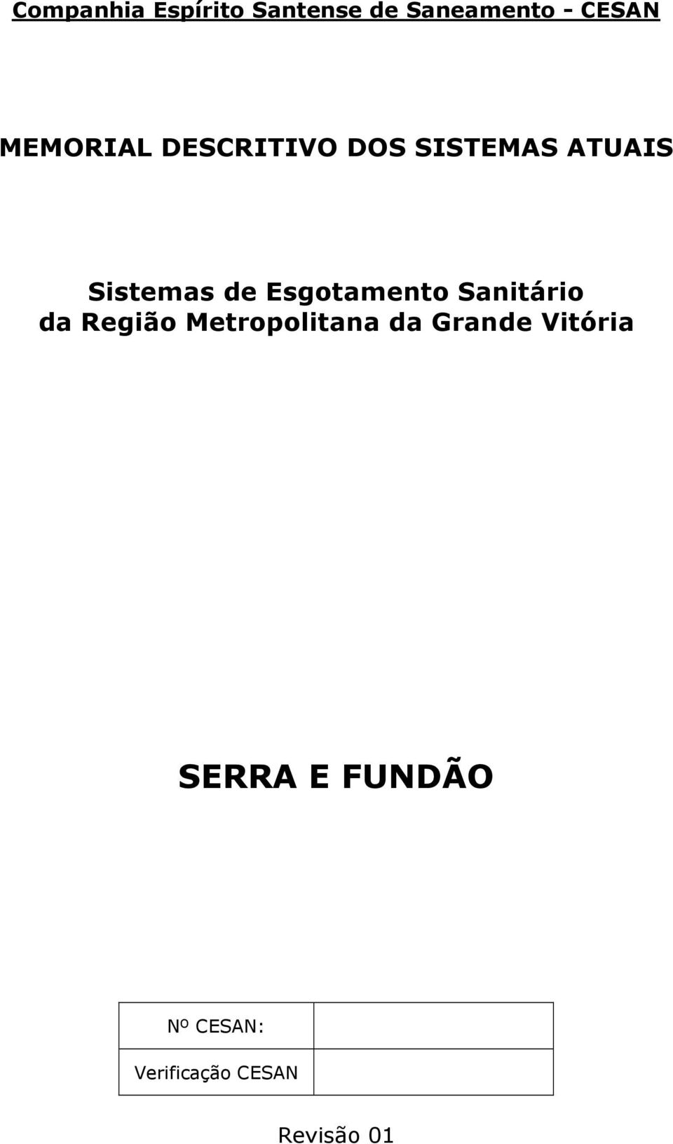 Esgotamento Sanitário da Região Metropolitana da