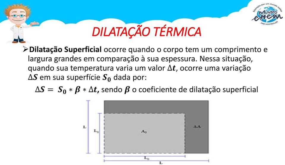 Nessa situação, quando sua temperatura varia um valor t, ocorre uma