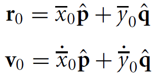 Os coeficientes de Lagrange Estes valores servem para, a partir da posição e velocidade de um