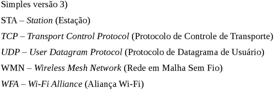 Datagram Protocol (Protocolo de Datagrama de Usuário) WMN