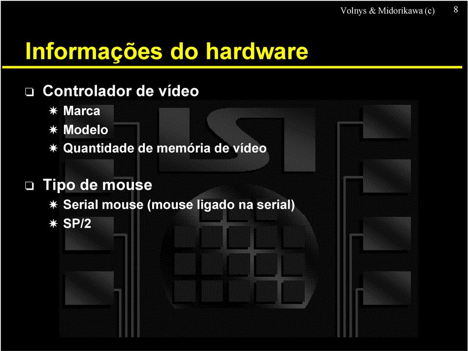 Quantidade de memória de vídeo Tipo de