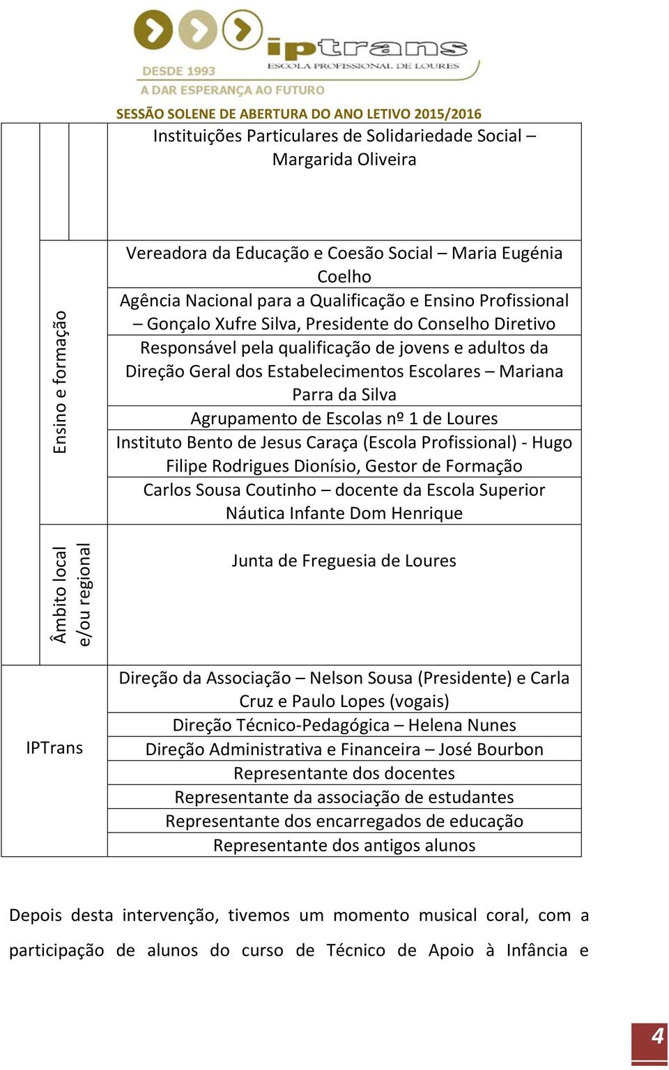 Direção Geral dos Estabelecimentos Escolares Mariana Parra da Silva Agrupamento de Escolas nº 1 de Loures Instituto Bento de Jesus Caraça (Escola Profissional) - Hugo Filipe Rodrigues Dionísio,