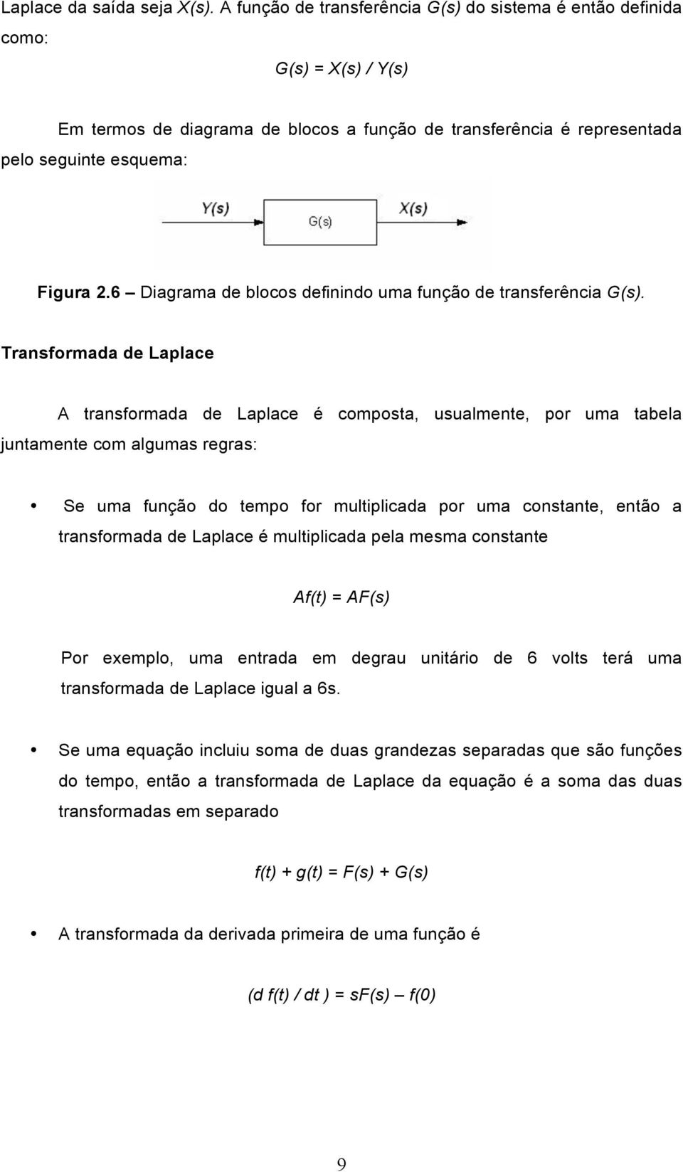 6 Diagrama de blocos definindo uma função de transferência G(s).