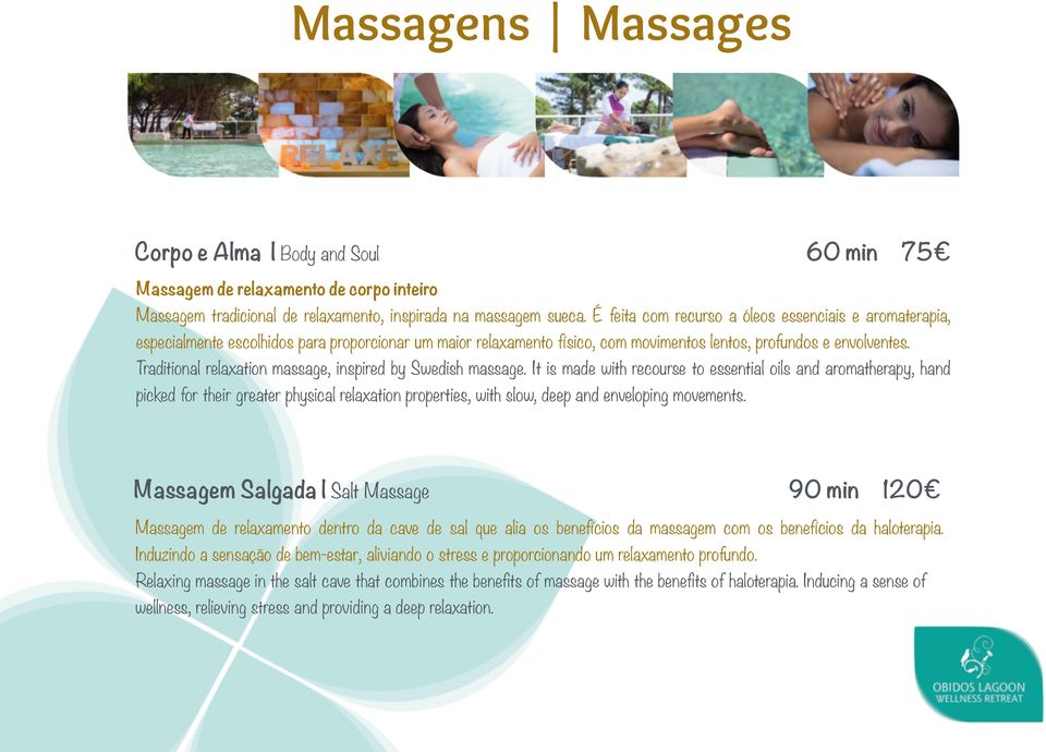 Traditional relaxation massage, inspired by Swedish massage.