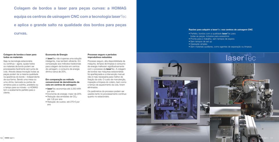 Operação simples Sem materiais auxiliares, como agentes de separação ou limpeza Colagem de bordos a laser para todos os materiais Seja na tecnologia estacionária ou contínua agora, quase todos os