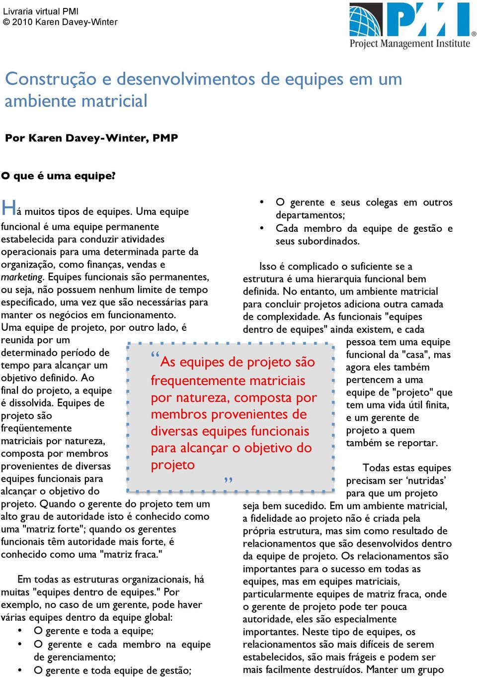 Equipes funcionais são permanentes, ou seja, não possuem nenhum limite de tempo especificado, uma vez que são necessárias para manter os negócios em funcionamento.