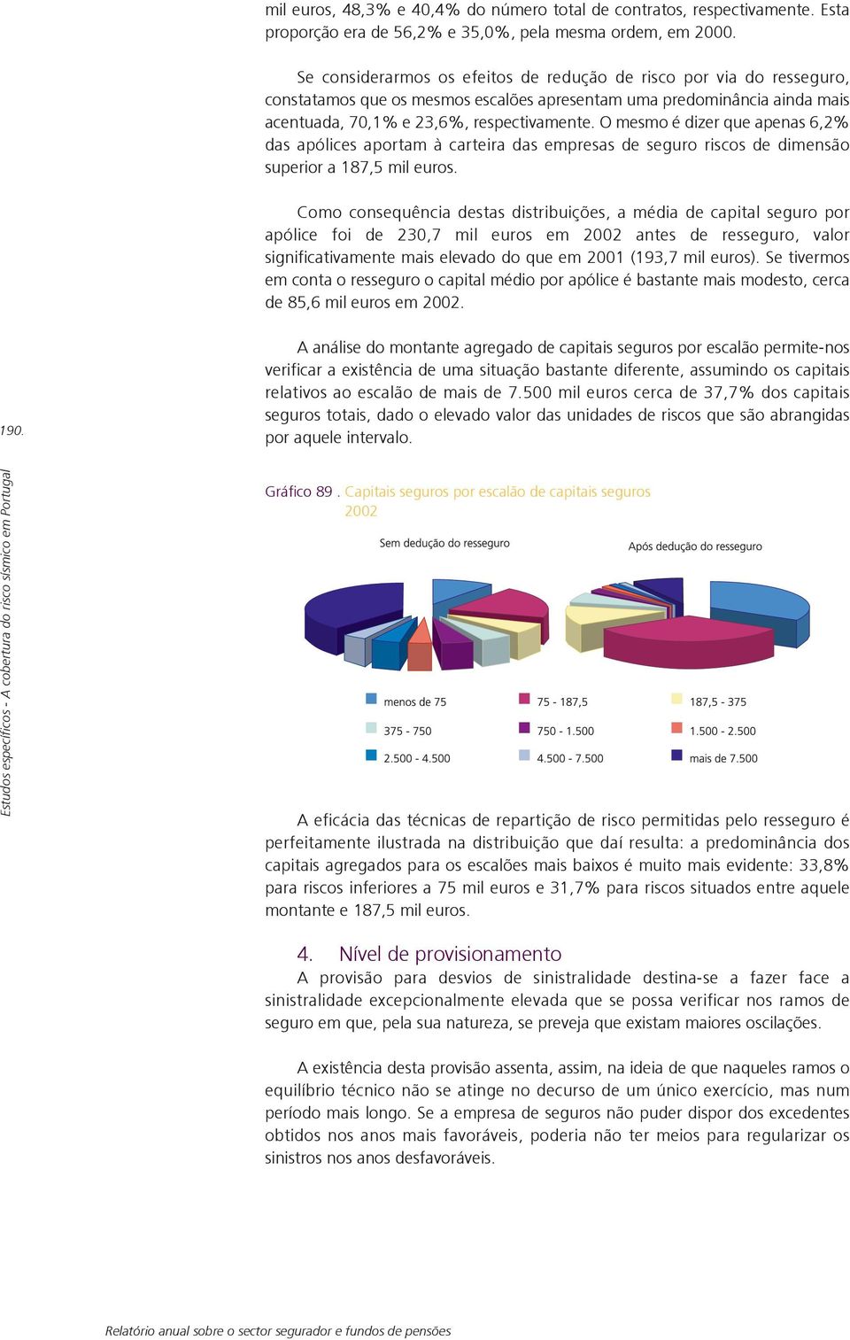 O mesmo é dizer que apenas 6,2% das apólices aportam à carteira das empresas de seguro riscos de dimensão superior a 187,5 mil euros.