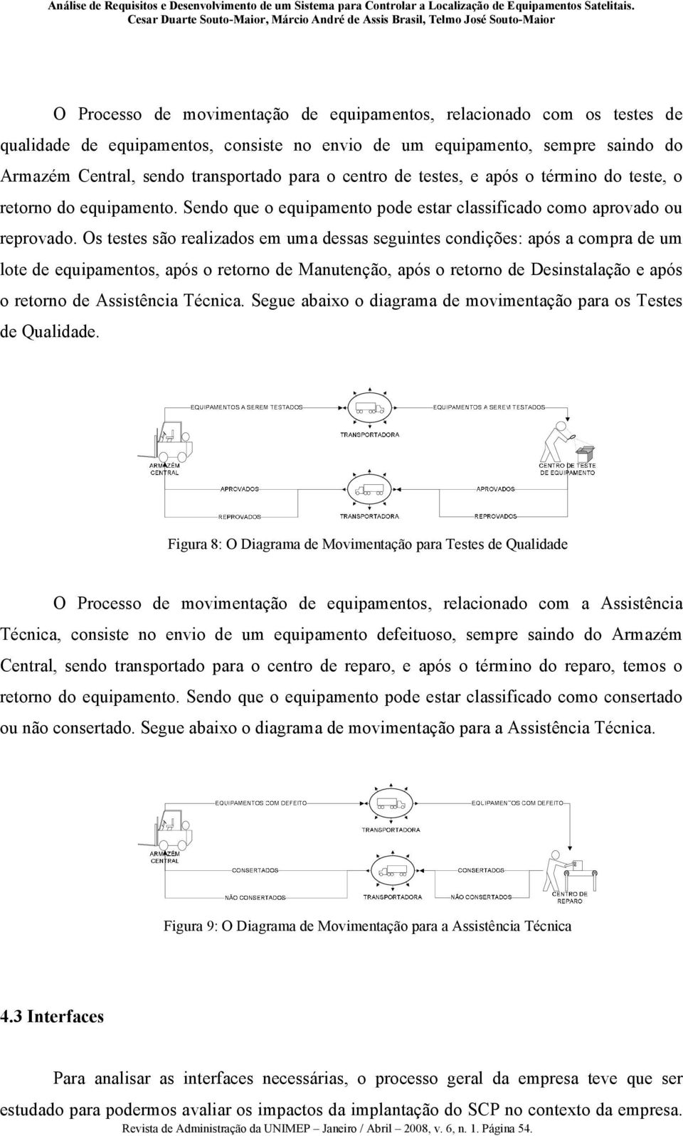 Os testes são realizados em uma dessas seguintes condições: após a compra de um lote de equipamentos, após o retorno de Manutenção, após o retorno de Desinstalação e após o retorno de Assistência