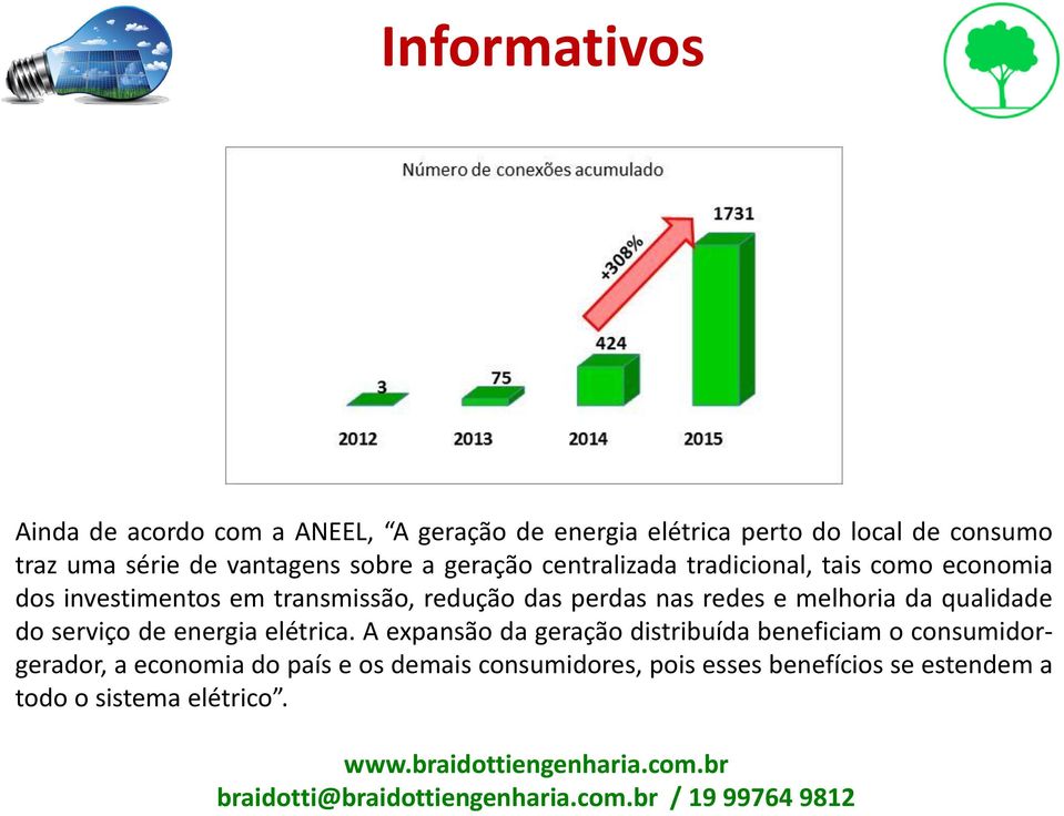 perdas nas redes e melhoria da qualidade do serviço de energia elétrica.