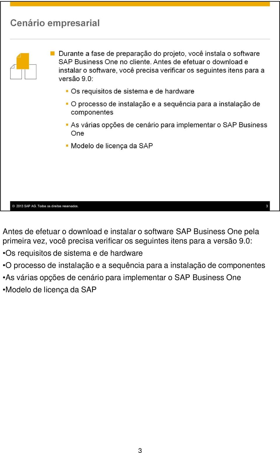 0: Os requisitos de sistema e de hardware O processo de instalação e a sequência para