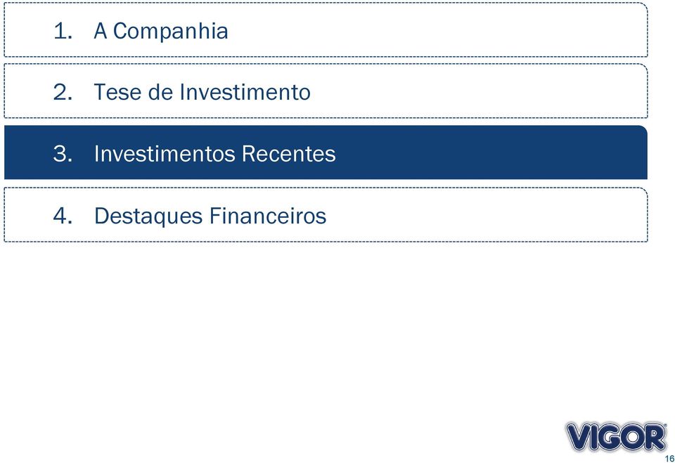 Investimentos Recentes