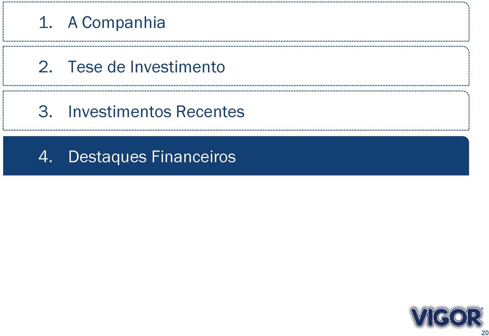 Investimentos Recentes